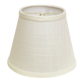 Empire Hardback Lampshade With Bulb Clip, White Fabric Lampshade For Table Lamps, Natural Linen, 5 Top X 8 Bottom X 6.5 Height