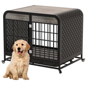 Heavy Duty Dog Crate Furniture Wooden Table 33inch Grey