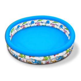 Large Outdoor Foldable Pump Inflatable Swimming Pool With Ocean Logo Suitable For 2 Children And Family Use (Option: 1pc)